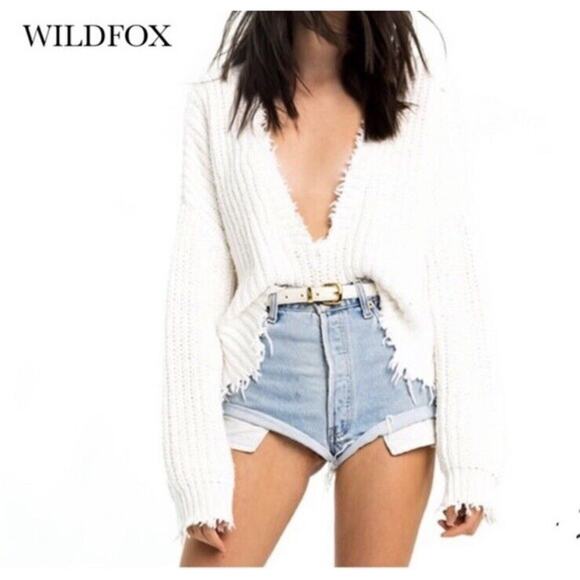 Revolve Wildfox Palmetto Reversible Knit Sweater Womens Size Small reversible - Picture 1 of 14